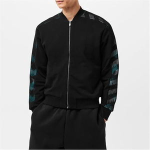 Sudadera de cuello redondo de invierno de algodón pesado con cremallera completa Sudadera elegante con hombros caídos - Product Image 4