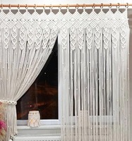 Rideau en macramé tissé Boho Accent de tapisserie décoratif fait à la main pour chambre salon entrée et style intérieur