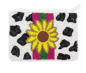 MD HANDICRAFTS-Monedero con cuentas hecho a mano con estampado de vaquero y girasol - Product Image 1