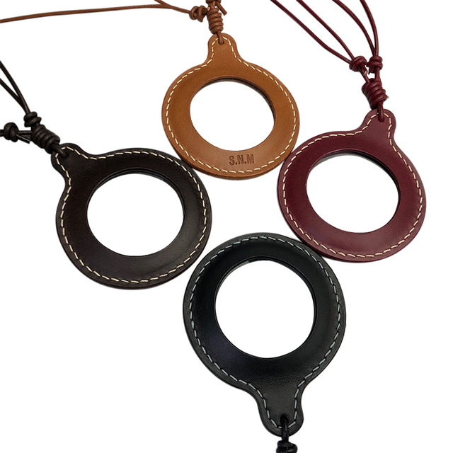Simple Adjustable Neck Hanging Magnifying Glass Leather Case, High Magnification Portable Magnifying Glass Protective case