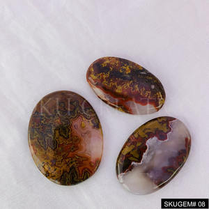 Piedra preciosa suelta de ágata de costura pulida a mano suave para hacer joyas, forma mixta - Product Image 2