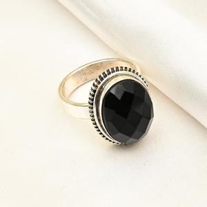Anillo de Plata de Ley 925 con piedras preciosas de ónix negro, joyería hecha a mano, anillo de estilo bohemio de plata, joyería para mujer, regalo de boda para esposa - Product Image 4