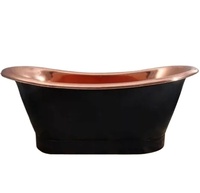 Matériau en cuivre noir baignoires et tourbillons finis Surface solide forme personnalisée produits de bain de qualité supérieure faits à la main pur