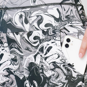 Custom Design Plus Size Polyester Yoga Leggings Knee Length Breathable Seamless Unique Solid Pattern Elastic Waist High Quality - Product Image 6