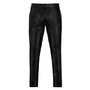 Pantalones Casuales de Lona y Cuero de Diseño Nuevo y Moderno con Bolsillo Lateral, Cintura Elástica, Corte Recto, Precio Bajo - Product Image 1