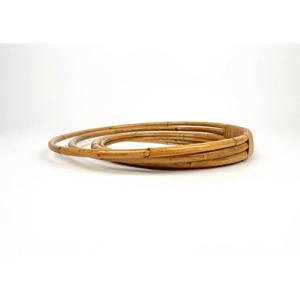 Modern Stylish <b>Triple</b> Ring Rattan <b>Mirror</b> Natural Boho Framed round Wall Decor for Living Room Bedroom or Bathroom - Product Image 4