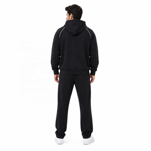 Sudadera con capucha para hombre, con cremallera, de algodón y forro polar, estilo casual urbano, corte regular, con bolsillo frontal, proveedor ODM OEM al por mayor - Product Image 3