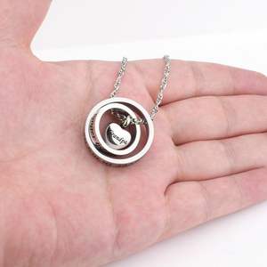 Silver Grandpa <b>Urn</b> <b>Necklace</b> <b>for</b> <b>Ashes</b> No Longer by My Side Forever in My Heart Carved Locket Cremated <b>Ashes</b> <b>Necklace</b> Custom Size - Product Image 5