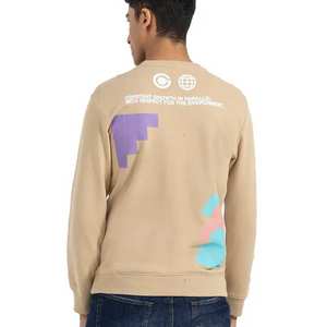 Custom Embroidered Streetwear Blank Heavy Pullover Sweatshirt 100% Cotton Plain <b>Thick</b> Round Neck Sweater <b>Hoodies</b> for <b>Men</b> - Product Image 3