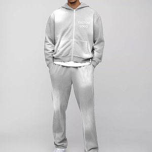 Ensemble survêtement en coton imprimé personnalisé pour homme, 2 pièces, streetwear, jogging, survêtement - Product Image 1