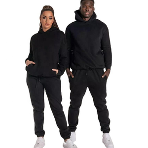 Custom 100% Cotton <b>Plain</b> <b>Tracksuit</b> Men Jogging Hoodie Sweat Suits Blank 2 Piece Set <b>Tracksuit</b> Sets <b>tracksuit</b> for man 100% cotton - Product Image 6