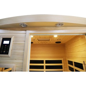 ห้องซาวน่าอินฟราเรดแบบเฮมล็อคสำหรับสองคน พร้อมไฟอ่านหนังสือและไฟสี - Product Image 2