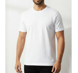 T-shirts pour hommes 100% coton Impression personnalisée Jersey blanc uni 180g T-shirts pour hommes à col rond à manches courtes Séchage rapide - Product Image 4