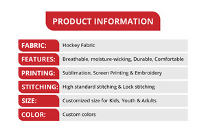 Maillot de hockey sur glace respirant à séchage rapide en polyester 100% de qualité supérieure, unisexe, pour adultes, vêtements de sport pour joueurs de hockey - Product Image 6