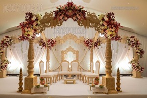 มณฑปงานแต่งงานไม้แกะสลัก Mayur Design สไตล์อังกฤษยอดนิยม พร้อมเสาประดับรูปนกยูง ตกแต่งมณฑปงานแต่งงานทรงกลมสำหรับงานแต่งงานสมัยใหม่ - Product Image 3