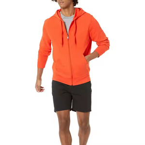 Sweat à capuche unisexe décontracté avec fermeture éclair, 100% coton molletonné/éponge française, respirant, séchage rapide, vêtements de sport - Product Image 1