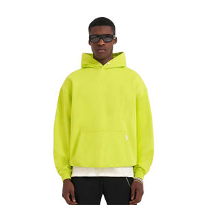 Luxe hommes 100% coton polaire pull à capuche surdimensionné Streetwear personnalisé goutte épaule conception plaine teint hiver - Product Image 1
