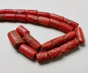 ลูกปัดปะการังสีแดง16นิ้วจากธรรมชาติขนาด AAA 100% อัญมณีหลวมขัดเงาสำหรับทำเครื่องประดับสร้อยคอลูกปัดหลอดเรียบ - Product Image 4