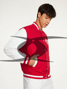 เสื้อแจ็กเก็ตผ้าวูลสำหรับผู้ชายเสื้อแจ็กเก็ตทีมโรงเรียนสีแดงตัวอักษรแบบสั่งทำ - Product Image 5