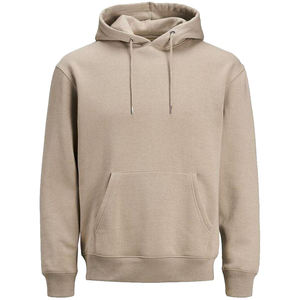 Sweat à capuche uni unisexe à manches longues avec cordon de serrage pour hommes - Product Image 1