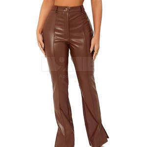 Vente directe d'usine nouveau Style de qualité supérieure pantalons en cuir pour femmes taille moyenne devant plat hiver adapté fabriqué au Pakistan - Product Image 3