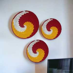 Paniers de décoration murale sabai en osier tissé à la main et écologiques pour la maison, nouveautés faites à la main - Product Image 2