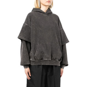 เสื้อมีฮู้ดแบบสวมศีรษะสำหรับผู้ชายผ้าฝ้าย100% ออกแบบปักลาย - Product Image 6