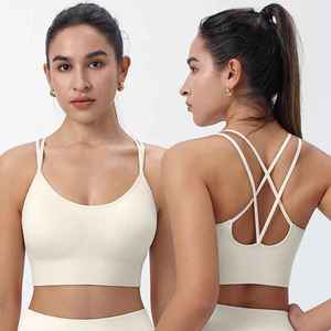 Latest Sports <b>Bras</b> Running For Women Fitness Tank Top Sexy Crisscross <b>Back</b> High Impact Longline Workout <b>Bra</b> Sport - Product Image 2