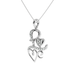 AJRETAIL Pendentif en diamant de 0.24 carats Design de l'écriture d'amour doré avec une couleur élevée et une clarté VS-SI Plaqué or et or blanc - Product Image 6