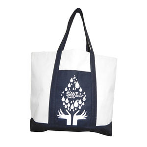 Grand sac fourre-tout réutilisable en toile de coton biologique imprimé personnalisé sac à provisions recyclable en vrac avec motif d'écran et logo - Product Image 4