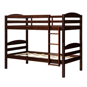 Litera blanca y espresso minimalista personalizable, muebles de dormitorio de madera personalizados para niños - Product Image 1