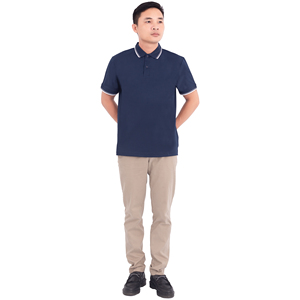 เสื้อยืดโปโลผู้ชายขายส่ง: แห้งเร็วไหล่บล็อกสีกำหนดแบรนด์เองและโลโก้ฟรี - Product Image 6