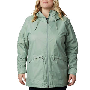 Chaqueta de senderismo al aire libre informal de manga larga cortavientos de Color sólido personalizado con capucha impermeable y chubasquero con estampado de logotipo - Product Image 4