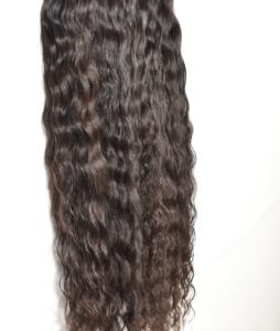 100% Remy vierge non traitée cuticule alignée couleur naturelle faisceaux ondulés Double trame indienne vagues brutes boucles Super vague cheveux humains - Product Image 3