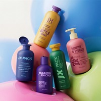 Flacon pompe rose personnalisé tout-en-un en PEHD pour lotion, flacon pompe moussant pour nettoyant visage, savon liquide, gel douche, contenant pour soins de la peau