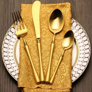 Talheres luxuosas do aço inoxidável ajustadas com acentos do ouro e prata e projeto impecável grandes para mesas de jantar festivas - Product Image 5