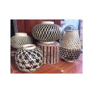 โคมไฟไม้ไผ่สำหรับตกแต่งบ้านผลิตภัณฑ์จากสวนดอกบัวสีฟ้าเป็นมิตรกับสิ่งแวดล้อมทำจากเวียดนาม - Product Image 5