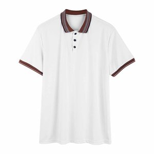 Camisas Polo Casuales para Hombre, 100% Algodón, Color Sólido, Cuello Alto, Diseño con Botones, Manga Corta, Patrón a Rayas, Transpirable - Product Image 2