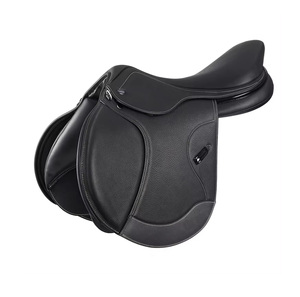 อานม้าหนังแท้สีดำพรีเมี่ยมสำหรับแข่งม้ากระโดดสไตล์อังกฤษทำด้วยมือและทนทานเป็นที่นิยมในอินเดีย - Product Image 1