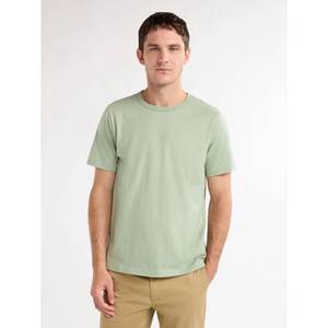 Beige 300g Camiseta de manga corta de algodón pesado Verano Cuello redondo Camisa suelta y base para hombres Mujeres Camiseta básica - Product Image 5