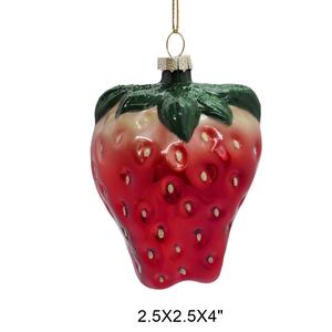 Adornos Navideños de Frutas de Vidrio Pintados a Mano, Decoraciones Clásicas Italianas a Todo Color para Colgar en el Árbol - Product Image 5