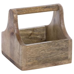 Caddie de rangement rectangulaire en bois rustique de qualité supérieure, fait main, à un seul niveau, sur pied, pour articles divers de salon, peinture et pâtisserie - Product Image 5