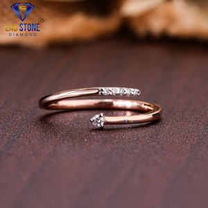 Lab-Stone Party Wear Bague en diamant 0.056 TDW Diamant taille ronde Or rose 18kt Couleur EF-VS - Product Image 1