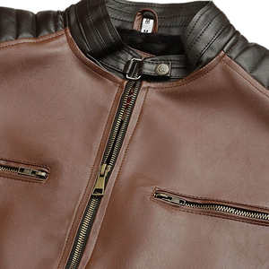 Nouvelle Veste en Cuir de Mouton de Haute Qualité pour Homme, Style Motard Décontracté, Coupe Slim, Imperméable, avec Fermeture Éclair et Tricotée – Collection 2024 - Product Image 5
