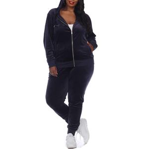 Vente en gros Ensemble sweat à capuche pour femme Survêtement en velours de haute qualité Ensemble de jogging doux et respirant pour femmes Survêtement en velours décontracté pour femmes - Product Image 4
