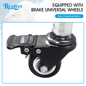 Casas Portátiles para Mascotas Repteer, Jaula Plegable de Alambre con Diseño Sólido para Perros y Gatos, con Puerta con Cierre, Bandeja de Plástico y Botón de Presión - Product Image 5