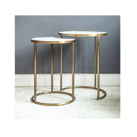 Dessus de table en marbre naturel de designer pour le salon Accessoires de décoration pour la maison en marbre laiton avec produit en vente