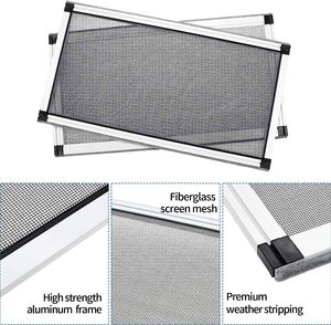 Nhôm Khung Tự Làm Có Thể Thu Vào Sợi Thủy Tinh Muỗi Màn Hình Côn Trùng Fly Trượt Cửa Sổ Màn Hình Có Thể Tháo Rời Có Thể Thu Vào Cửa Sổ Màn Hình - Product Image 4