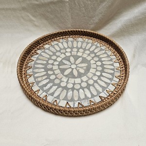 ถาดรองเสิร์ฟหอยมุกหวายทำจากอุปกรณ์ตกแต่งบนโต๊ะอาหารและถาดเก็บของสำหรับตกแต่งในเวียดนาม - Product Image 6