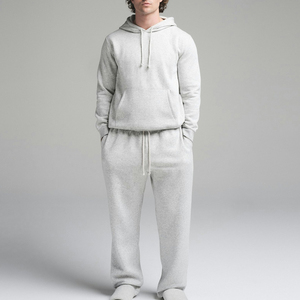 Sudadera con capucha de corte regular de lana de algodón 100% para hombre con cierre de cordón impreso con logotipo frontal personalizado transpirable y de secado rápido - Product Image 2